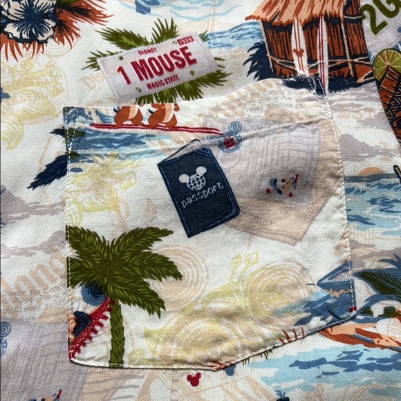 Disney Tropical Print With Disney Characters , Short Sleeve Shirt, Size Small - Picture 9 of 10